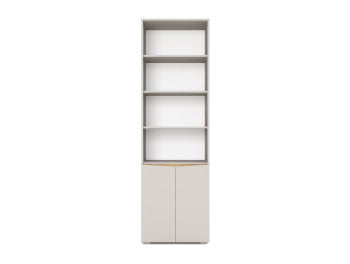 Biblioteca Leonard  2 Usi Si 3 Polite, Casmere Si Stejar Artizan,  60 Cm