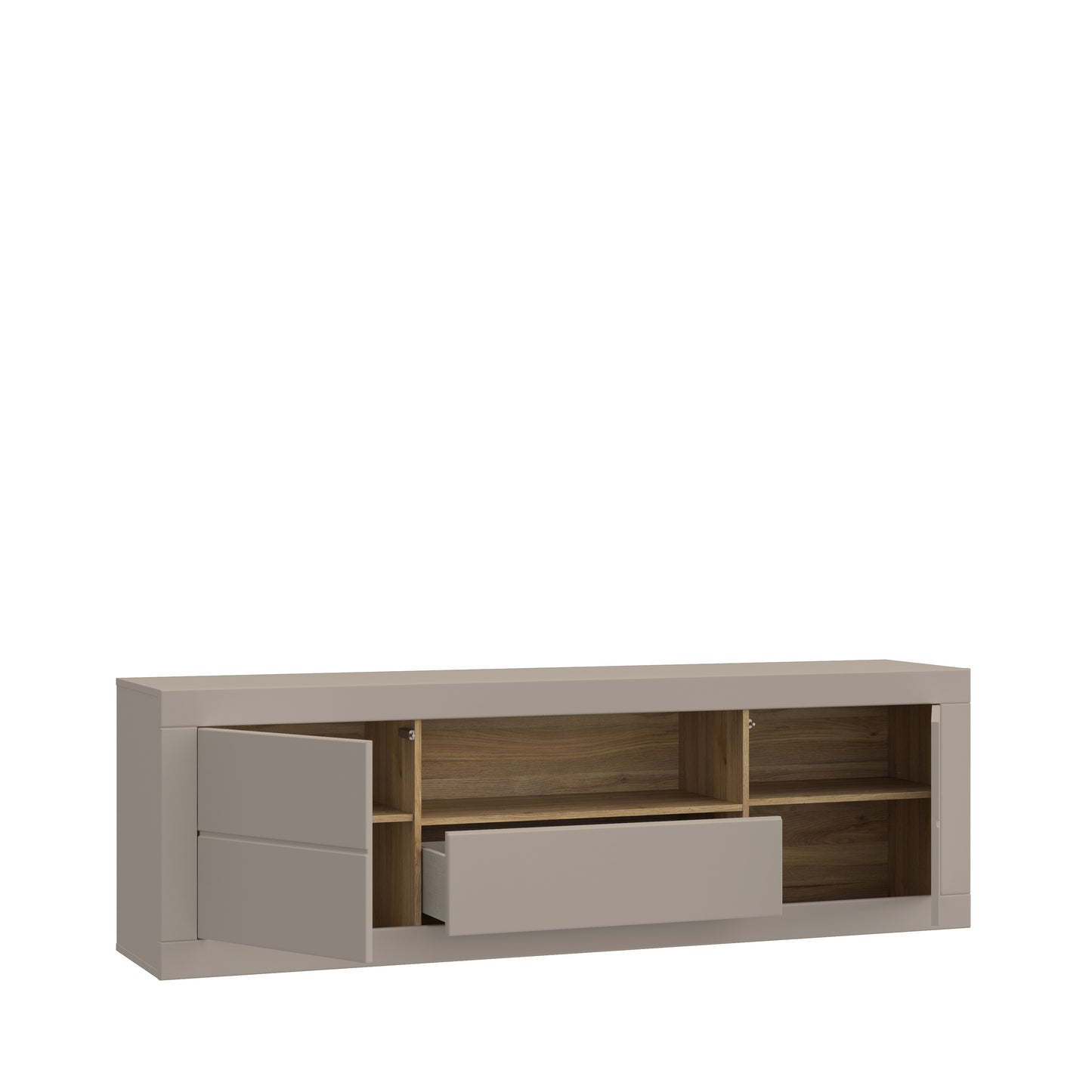 Comoda Tv 1 Sertar Si 2 Usi Loftking, Mauvella oak Si Taupe, 195.4 Cm