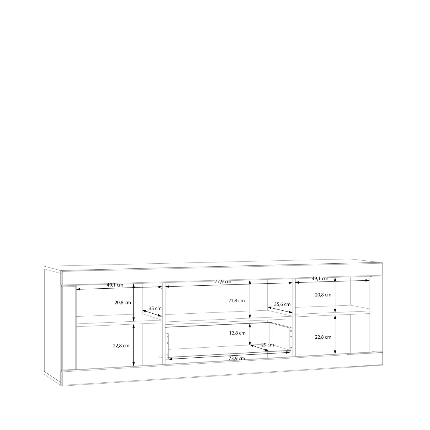 Comoda Tv 1 Sertar Si 2 Usi Loftking, Mauvella oak Si Taupe, 195.4 Cm