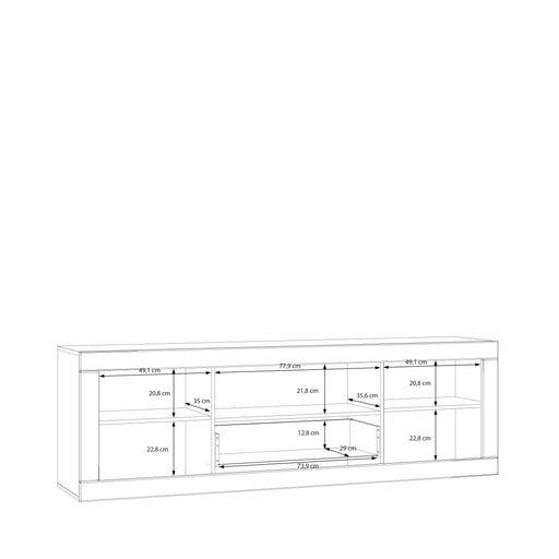 Comoda Tv 1 Sertar Si 2 Usi Loftking, Mauvella oak Si Taupe, 195.4 Cm
