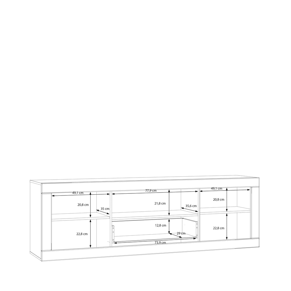 Comoda Tv 1 Sertar Si 2 Usi Loftking, Mauvella oak Si Taupe, 195.4 Cm