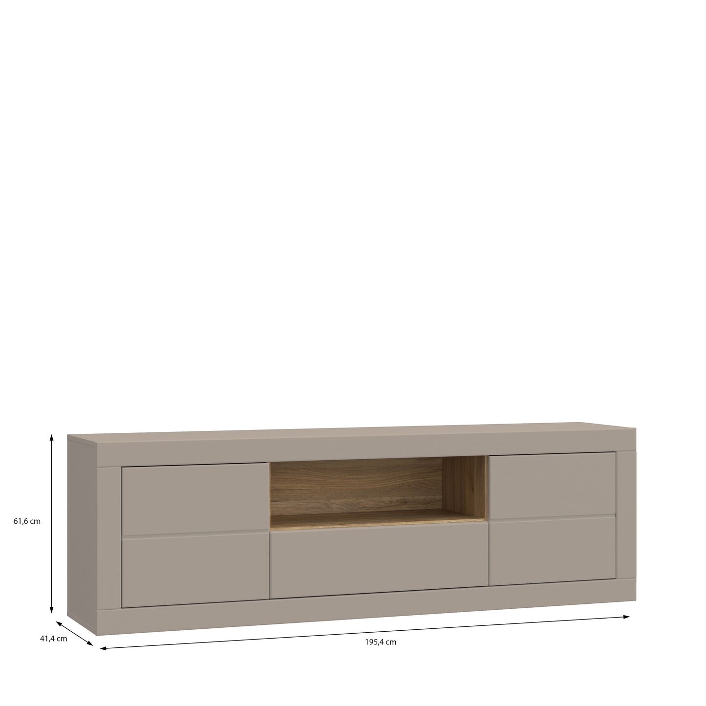 Comoda Tv 1 Sertar Si 2 Usi Loftking, Mauvella oak Si Taupe, 195.4 Cm