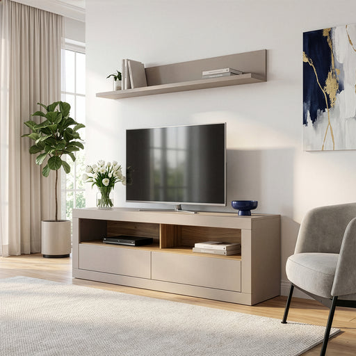 Comoda Tv 2 Sertare Loftking, Mauvella oak Si Taupe, 175.4 Cm