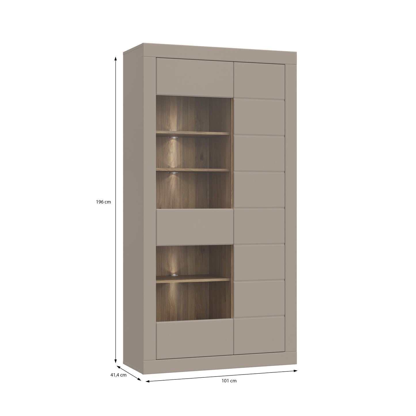 Etajera Loftking, Mauvella oak Si Taupe, 101 Cm