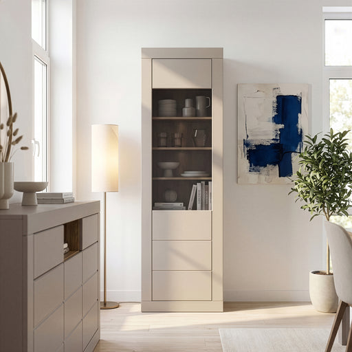 Vitrina Mica Loftking, Mauvella oak Si Taupe, 61.3 Cm