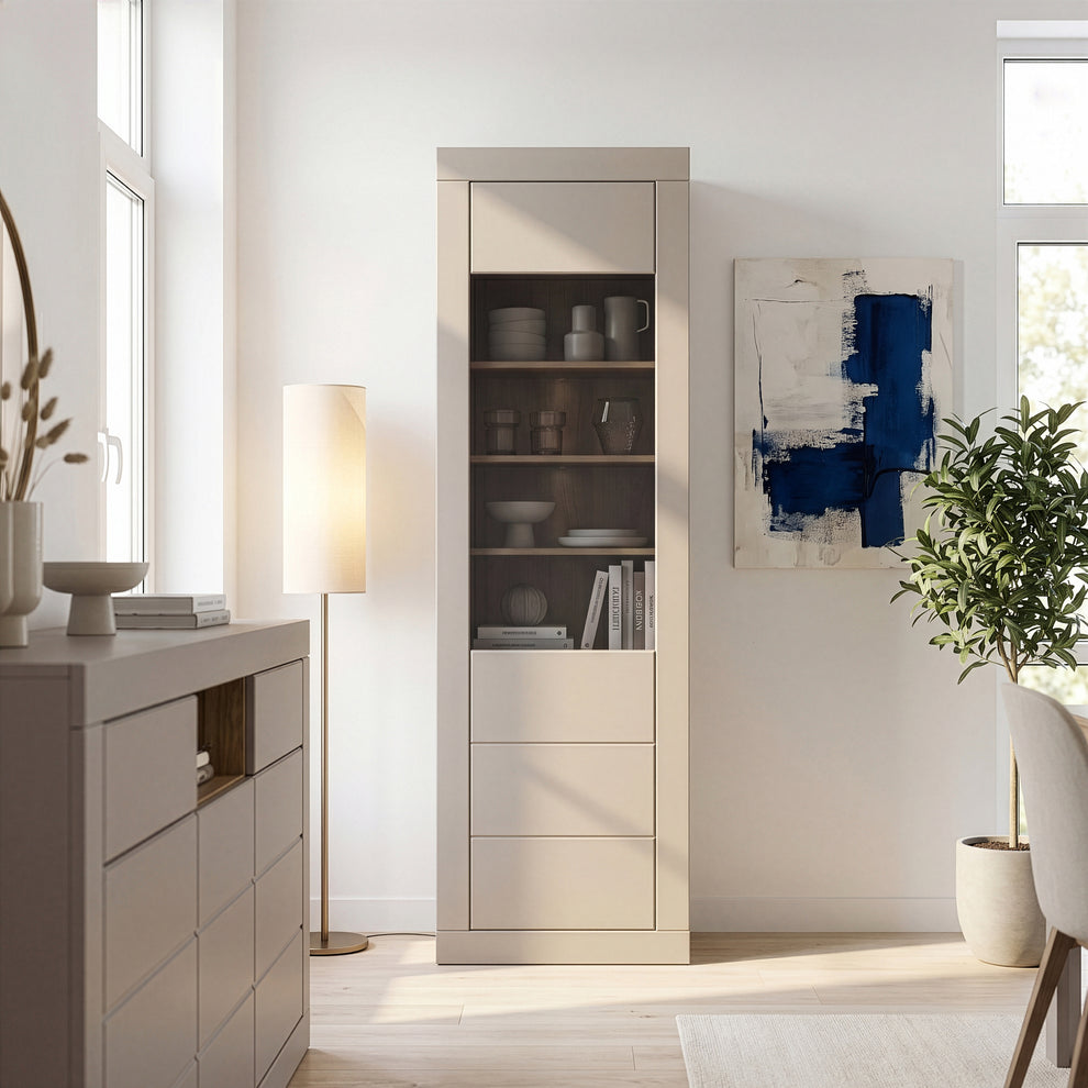 Vitrina Mica Loftking, Mauvella oak Si Taupe, 61.3 Cm