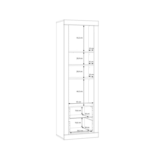 Vitrina Mica Loftking, Mauvella oak Si Taupe, 61.3 Cm