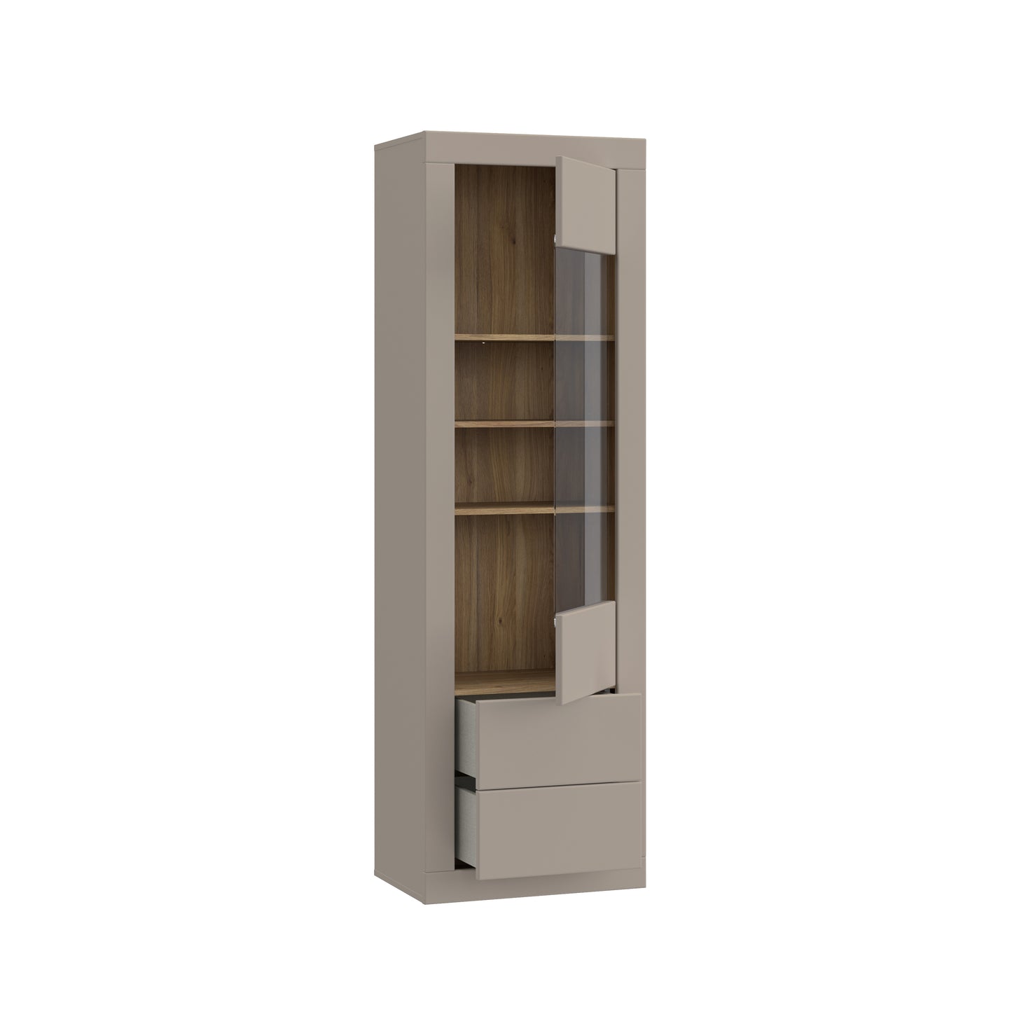 Vitrina Mica Loftking, Mauvella oak Si Taupe, 61.3 Cm
