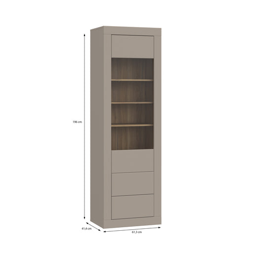 Vitrina Mica Loftking, Mauvella oak Si Taupe, 61.3 Cm