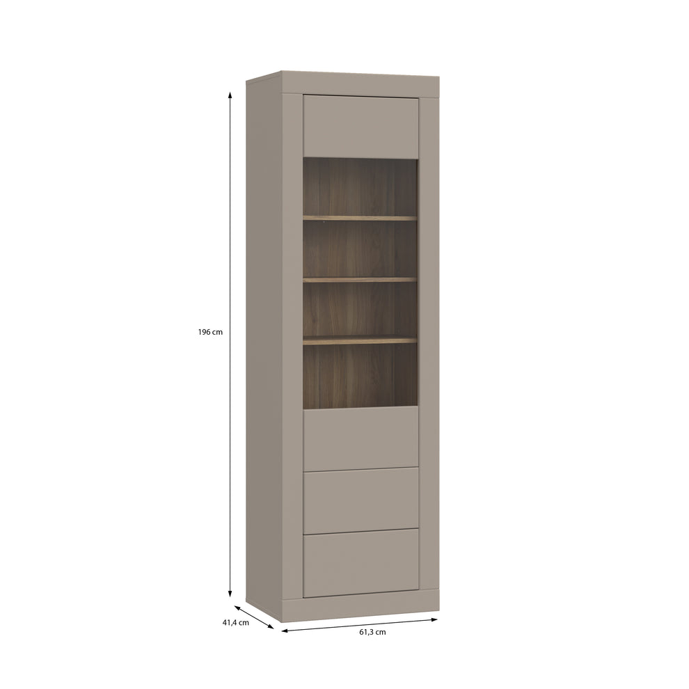 Vitrina Mica Loftking, Mauvella oak Si Taupe, 61.3 Cm