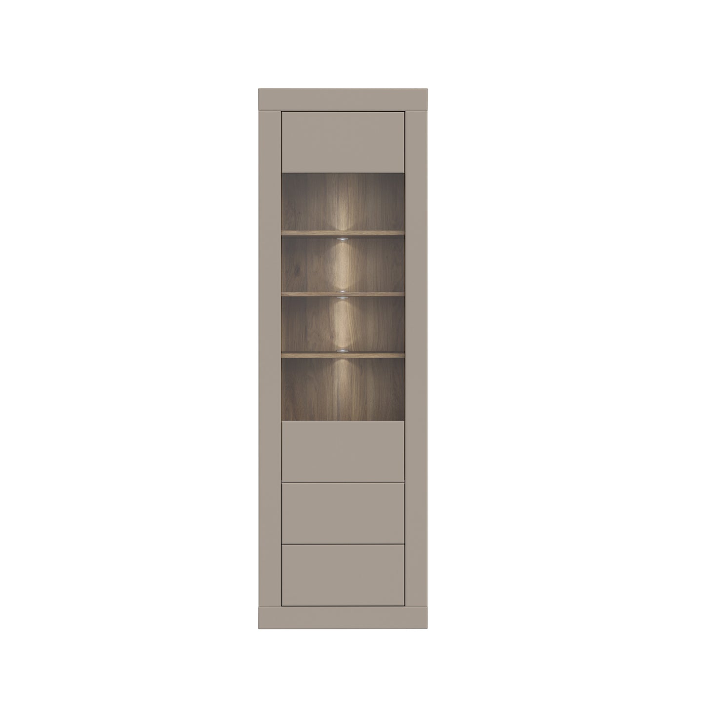 Vitrina Mica Loftking, Mauvella oak Si Taupe, 61.3 Cm