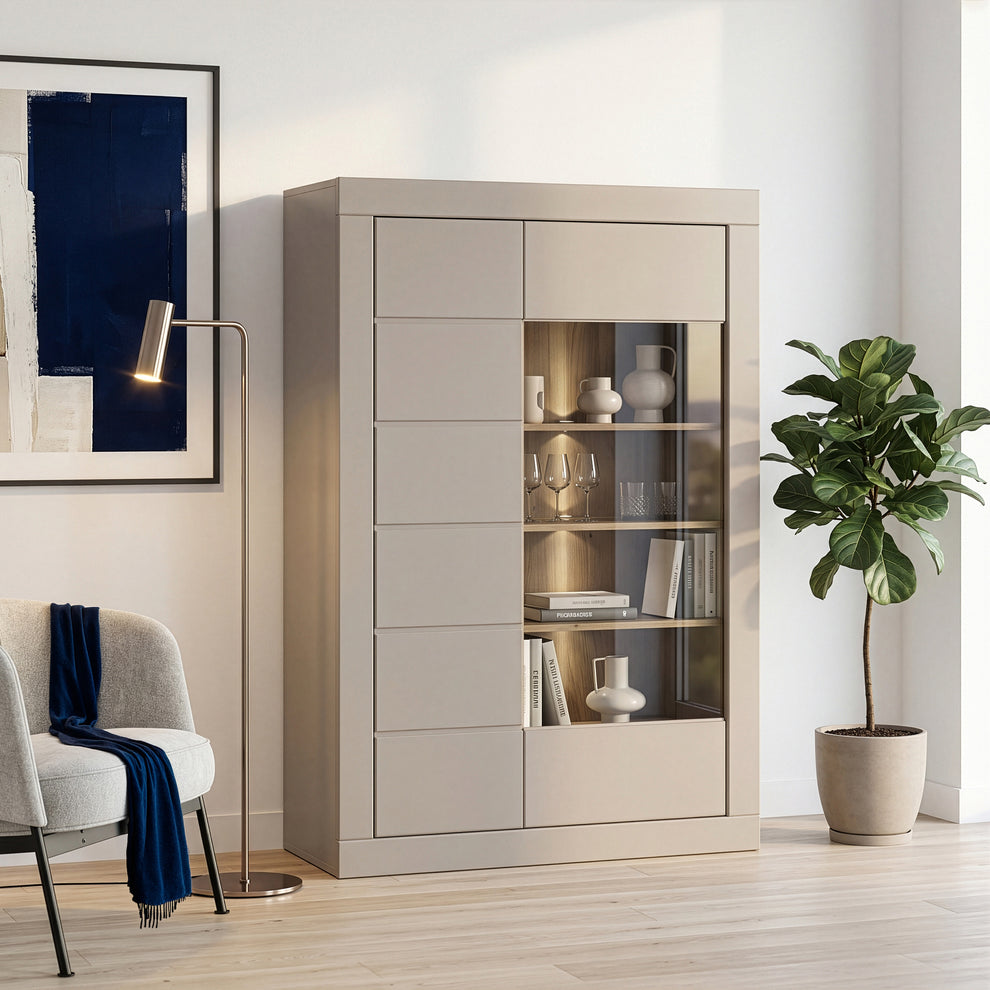 Comoda 2 Usi Loftking , Mauvella oak Si Taupe, 101 Cm
