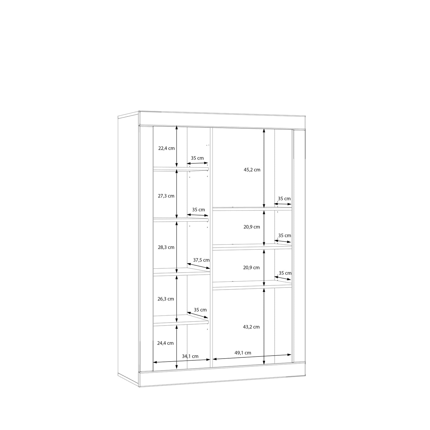 Comoda 2 Usi Loftking , Mauvella oak Si Taupe, 101 Cm