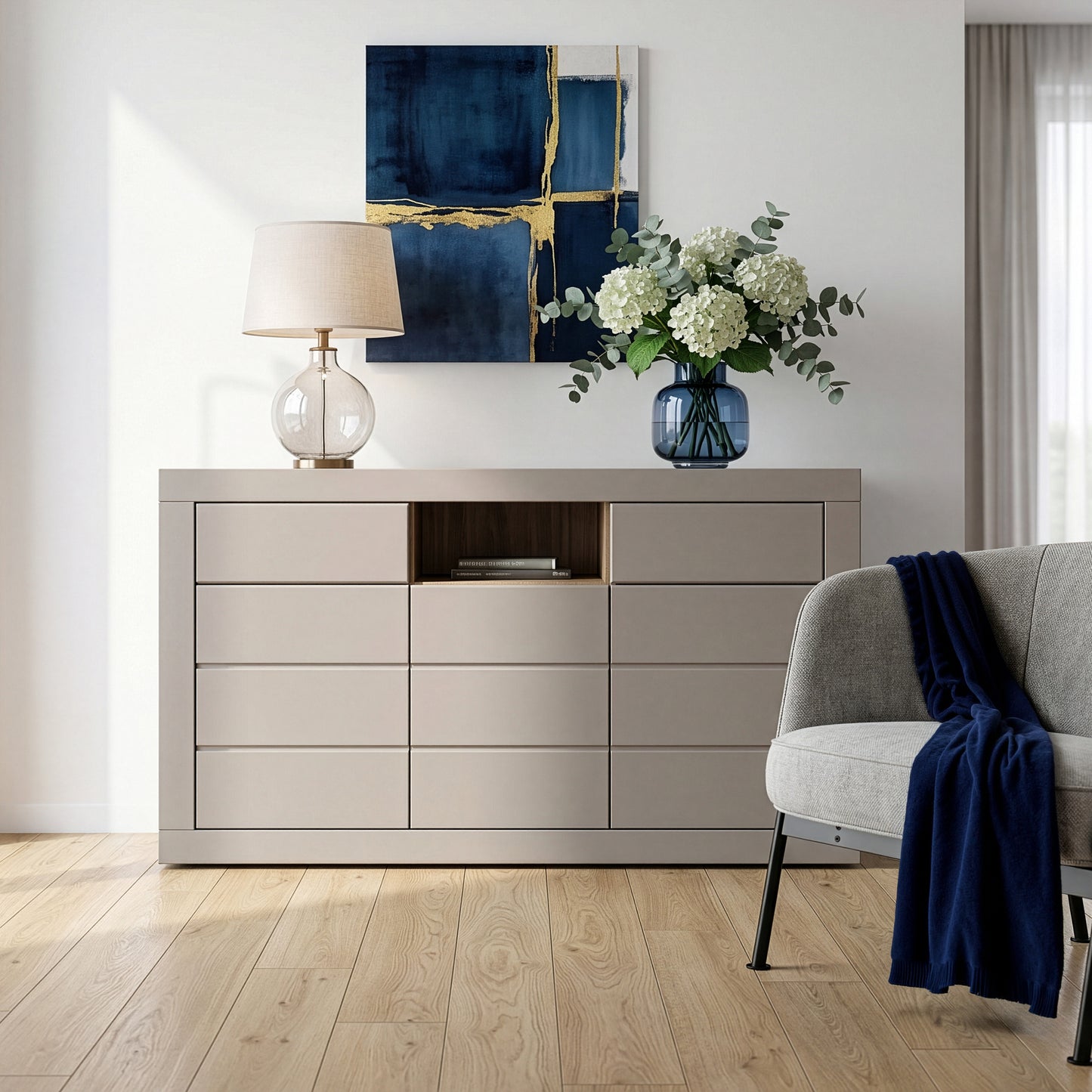 Bufet Loftking, Mauvella oak Si Taupe, 170.7 Cm