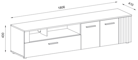 Comoda Tv Frizzante, Cashmir Si Stejar Evoc, 180.6 Cm