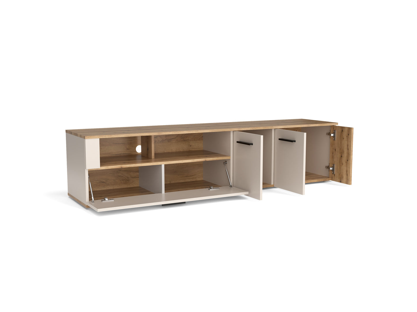 Comoda Tv Frizzante, Cashmir Si Stejar Evoc, 180.6 Cm
