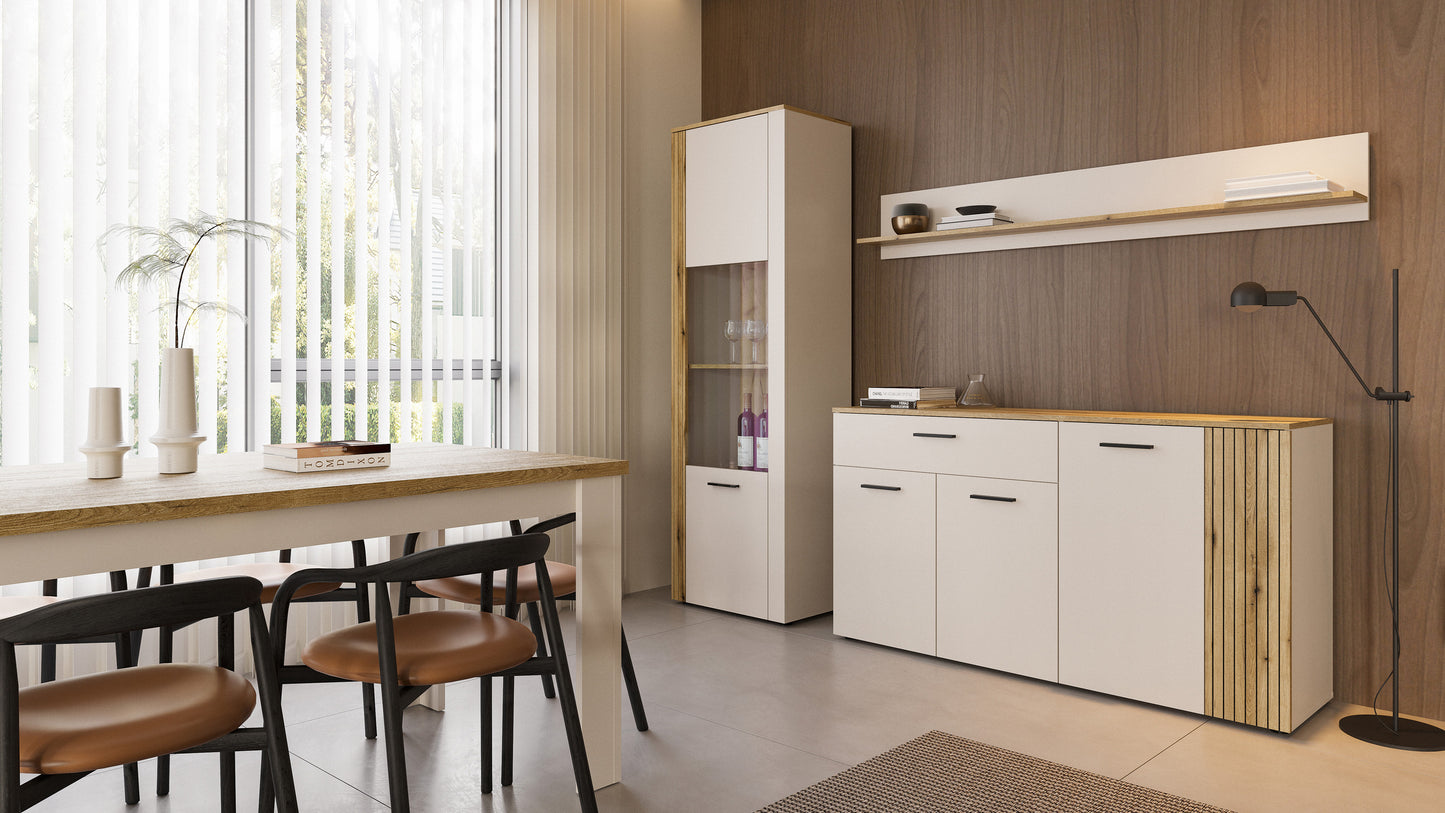 Comoda 4 Usi Si 1 Sertar Frizzante, Cashmir Si Stejar Evoc, 150 Cm