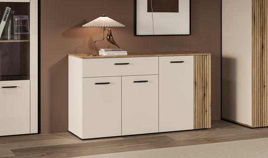 Comoda 4 Usi Si 1 Sertar Frizzante, Cashmir Si Stejar Evoc, 150 Cm