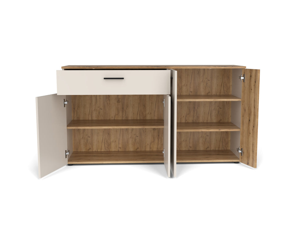 Comoda 4 Usi Si 1 Sertar Frizzante, Cashmir Si Stejar Evoc, 150 Cm