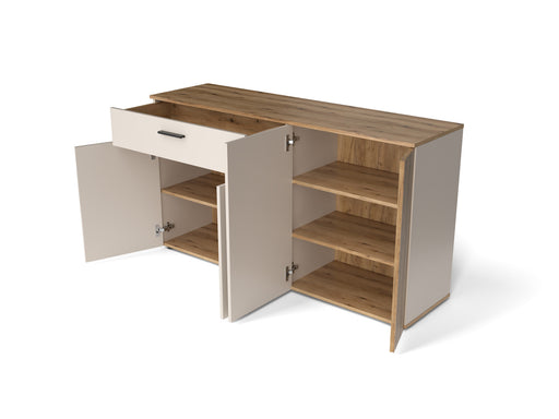 Comoda 4 Usi Si 1 Sertar Frizzante, Cashmir Si Stejar Evoc, 150 Cm