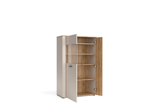 Vitrina Mica Frizzante, Cashmir Si Stejar Evoc, 90.4 Cm