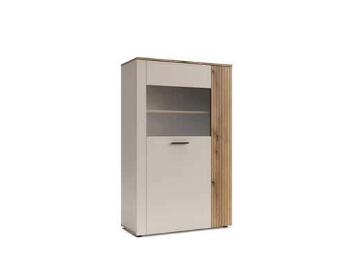 Vitrina Mica Frizzante, Cashmir Si Stejar Evoc, 90.4 Cm
