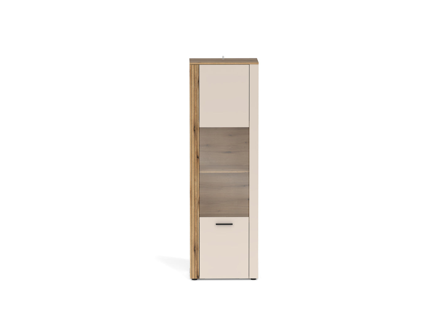 Vitrina Inalta Frizzante, Cashmir Si Stejar Evoc, 60.6 Cm