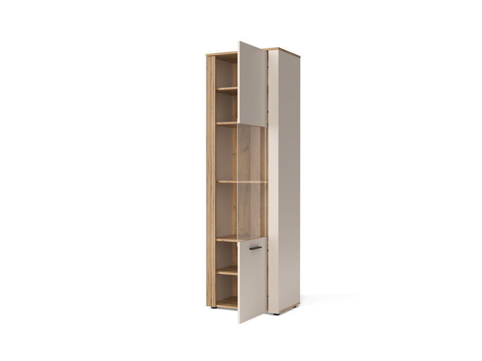 Vitrina Inalta Frizzante, Cashmir Si Stejar Evoc, 60.6 Cm
