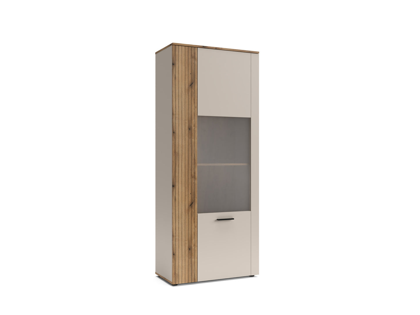 Vitrina Inalta Frizzante, Cashmir Si Stejar Evoc, 60.6 Cm