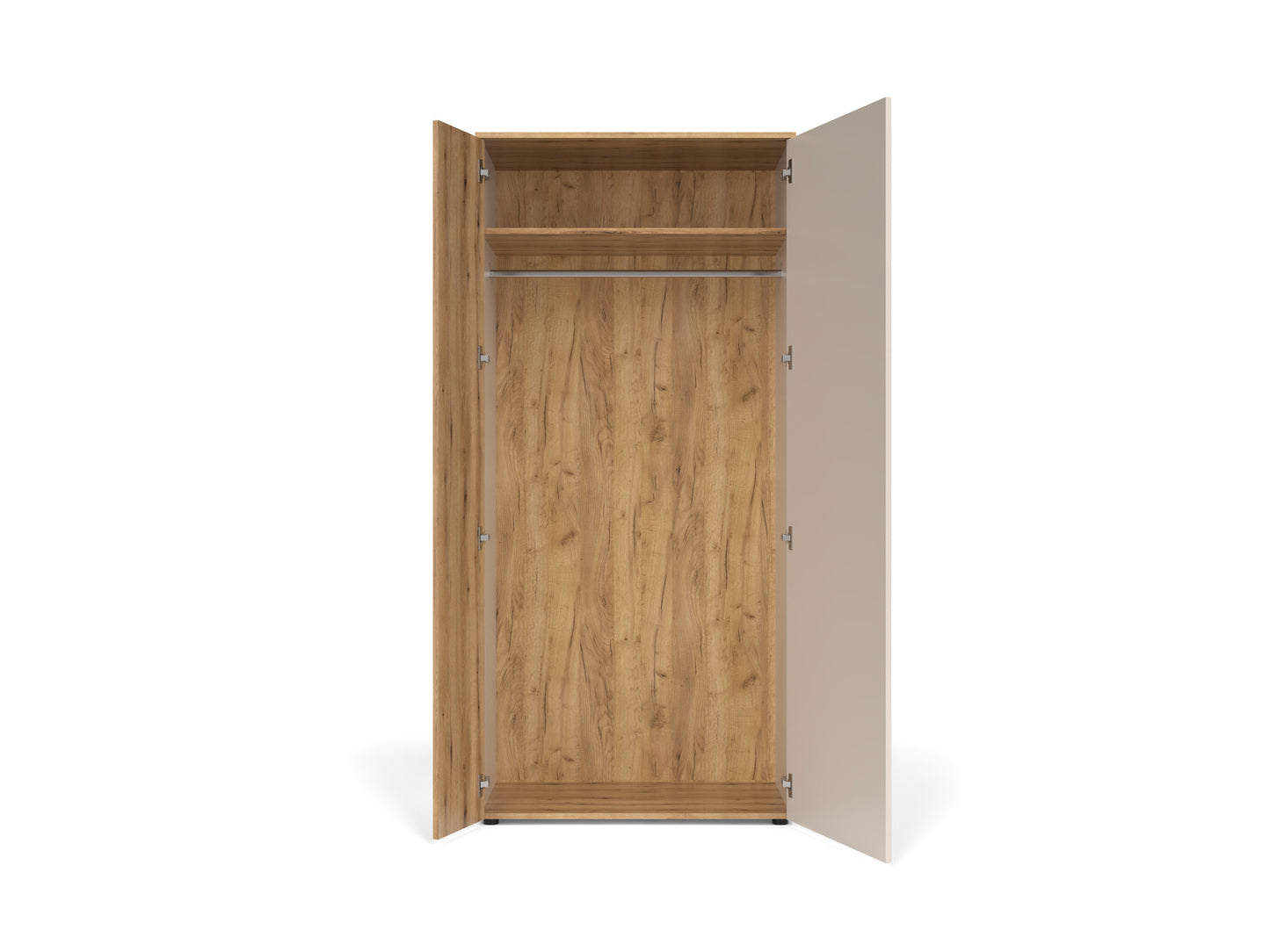 Dulap 2 Usi Frizzante, Cashmir Si Stejar Evoc, 90 Cm