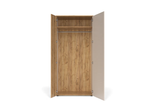 Dulap 2 Usi Frizzante, Cashmir Si Stejar Evoc, 90 Cm