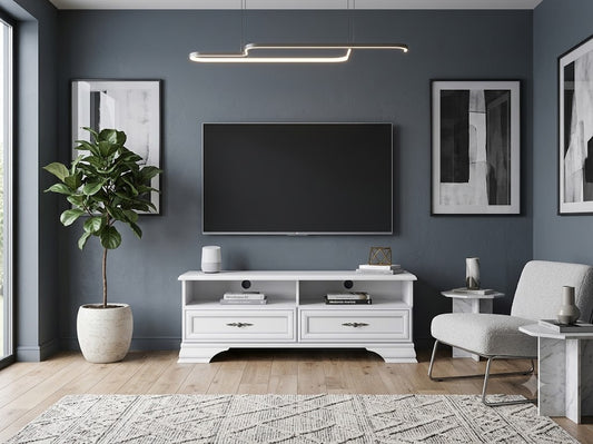 Comoda Tv 2 Sertare Kenza Alb, 124.5 Cm