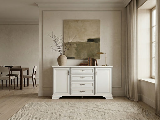 Comoda 2 Usi Si 4 Sertare Kenza, Alb 154.5 Cm