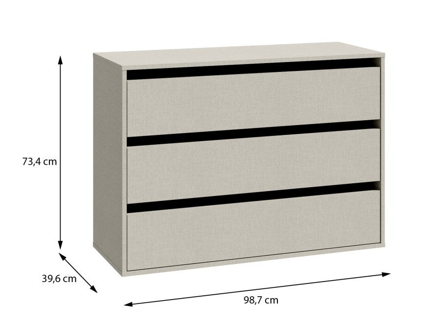 Comoda Mare Interior Dulap Rocco, 98.7 Cm