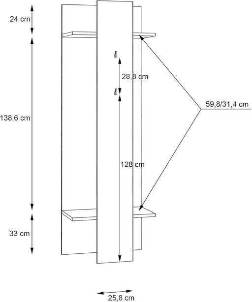 Cuier Hol Clif, 60 Cm