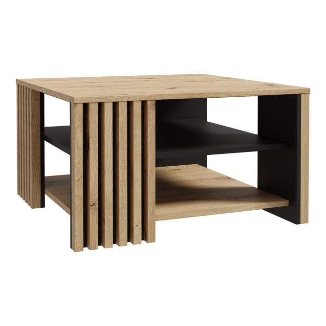 Masa Cafea Mica Cordega negru Si stejar Artisan, 80 Cm