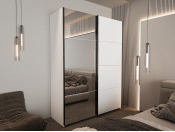 Dulap 2 Usi Culisante Zen, Alb Platinium, 150 Cm