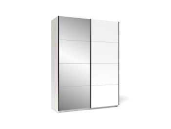 Dulap 2 Usi Culisante Zen, Alb Platinium, 150 Cm