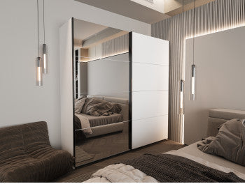 Dulap Cu Oglinda Zen, Alb Platinium, 200 Cm