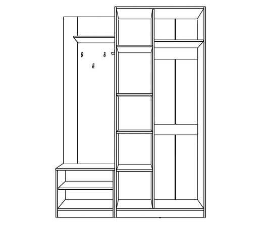 Cuier 2 Usi Dreapta Delina Casmir Si Negru, 145 Cm