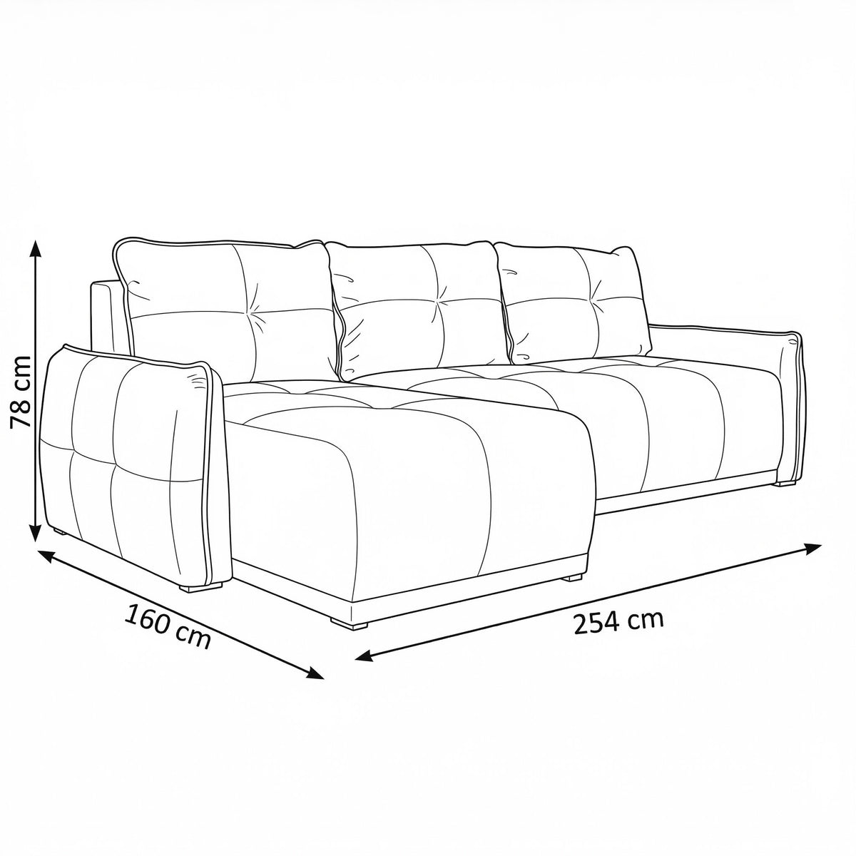 Canapea Extensibila Jojo, Lada Depozitare, Albastru Solar 77, 222 Cm