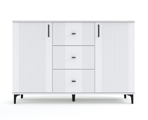 Comoda 2 Usi Si 3 Sertare Loren, Vopsit Alb 140 Cm