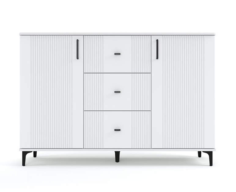 Comoda 2 Usi Si 3 Sertare Loren, Vopsit Alb 140 Cm