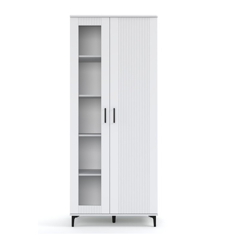 Vitrina Inalta Loren, Vopsit Alb 84 Cm