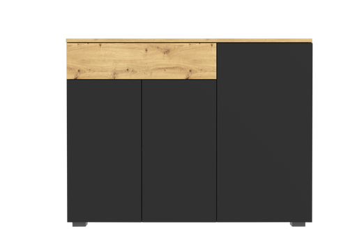 Comoda 3 Usi Si 1 Sertar Reflekt Black, 110 Cm