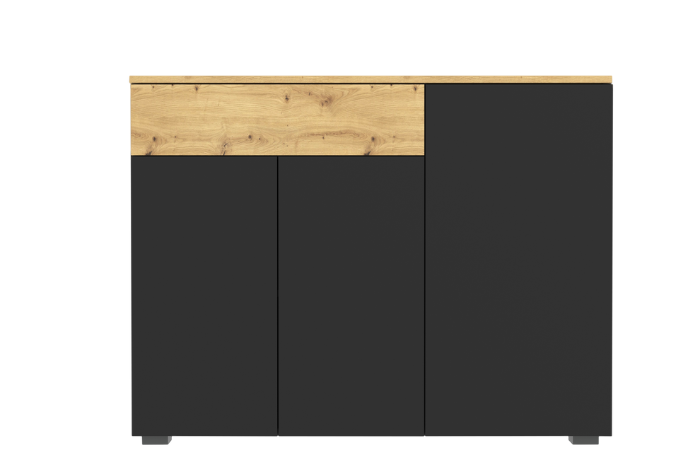 Comoda 3 Usi Si 1 Sertar Reflekt Black, 110 Cm