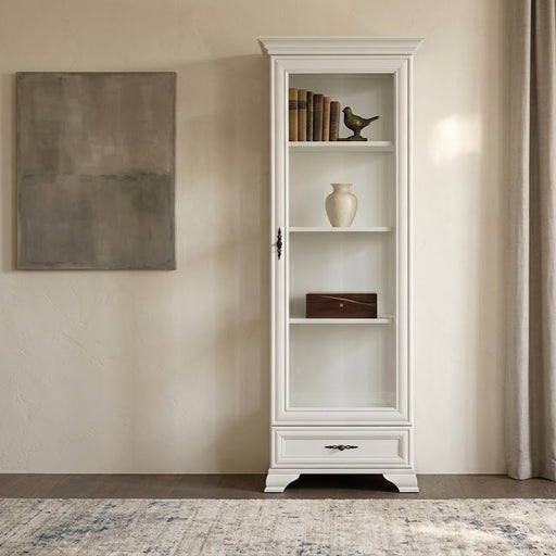 Vitrina Cu 1 Usa Si 1Sertar Kenza Alb, 69.5 Cm