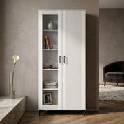 Vitrina Inalta Loren, Vopsit Alb 84 Cm