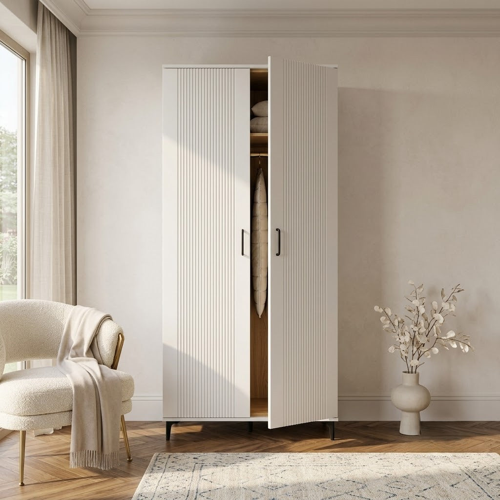 Dulap 2 Usi Loren, Vopsit Alb, 92 Cm