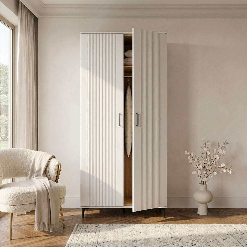 Dulap 2 Usi Loren, Vopsit Alb, 92 Cm